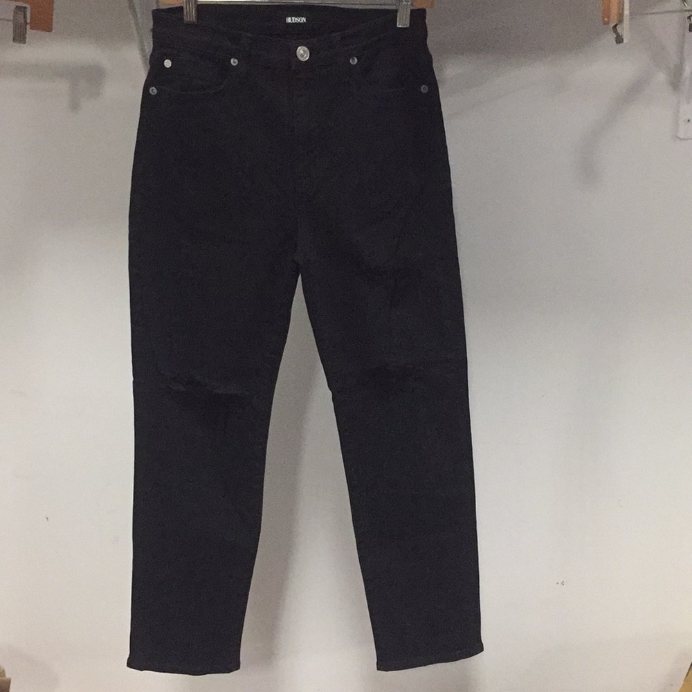 NWT HUDSON Zoeey High Rise Straight Ankle Jeans Black Stretch Denim $235 - Picture 8 of 10